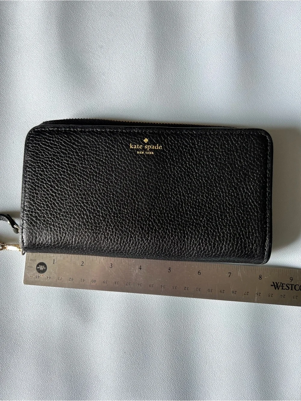 Kate Spade Black Large Continental Wallet with gold tone hardware
